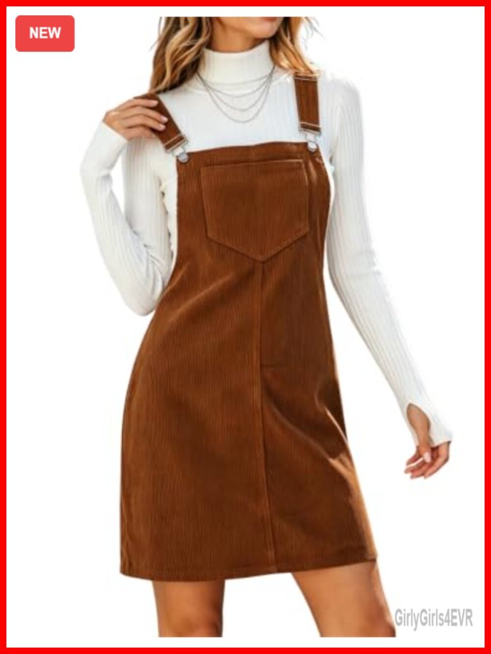 Corduroy Overall Bib Pinafore Dress Jumpsuit Sleeveless Midi